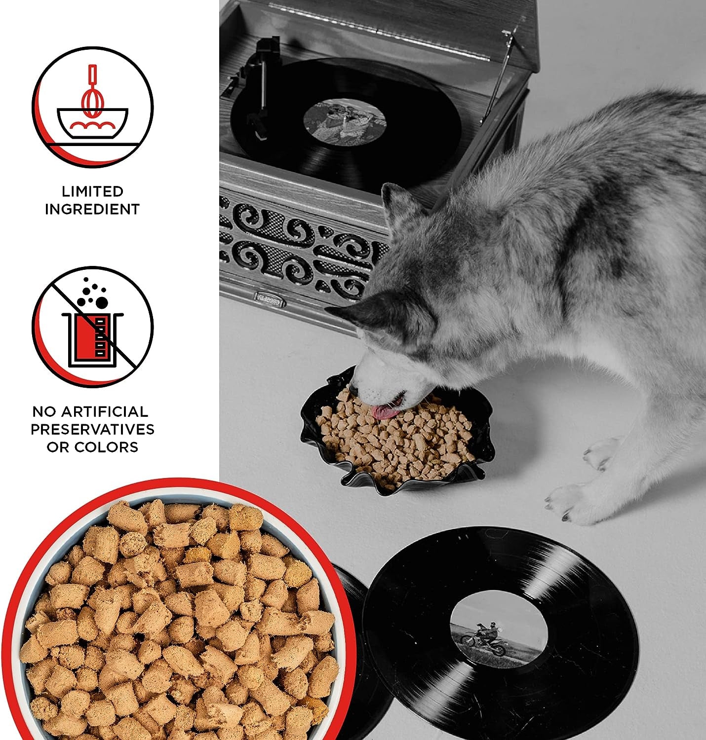 Liberty Freeze-Dried Dog Food Topper & Treats, Beef – 98% Meat & Organs, No Refrigeration – USA Made, 12 Oz