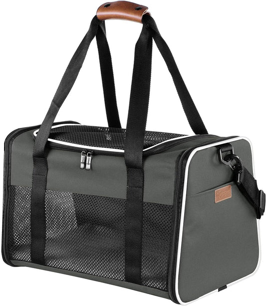 Cat Carrier - Portable Foldable Dog Pet Carrier, Soft-Sided Pet Bag up to 22 Lbs, Airline Approved Travel Puppy Carrier
